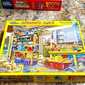 White Mountain Grandpa's Shed 1000 Piece Puzzle - Colorful